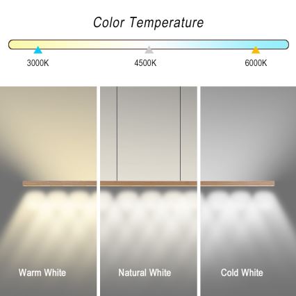 Immax NEO 07310L - LED-himmennettävä riippuvalaisin vaijerilla anturilla MADEIRA LED/37W/230V 157 cm saarni