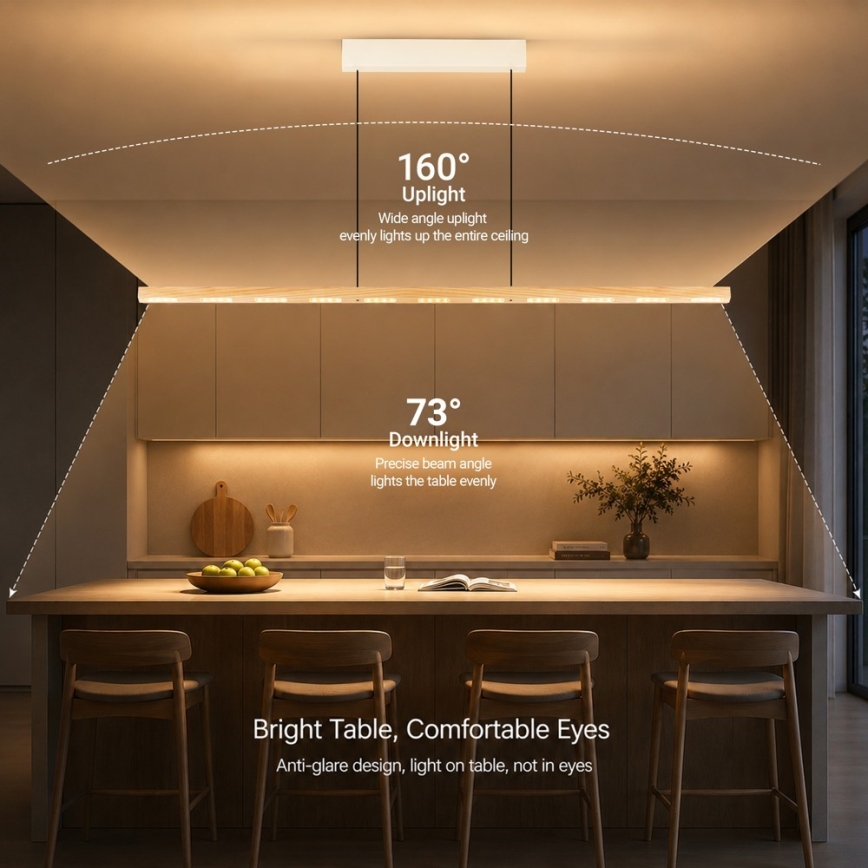 Immax NEO 07310L - LED-himmennettävä riippuvalaisin vaijerilla anturilla MADEIRA LED/37W/230V 157 cm saarni