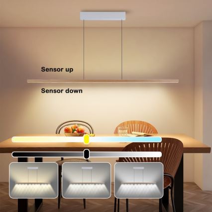 Immax NEO 07310L - LED-himmennettävä riippuvalaisin vaijerilla anturilla MADEIRA LED/37W/230V 157 cm saarni