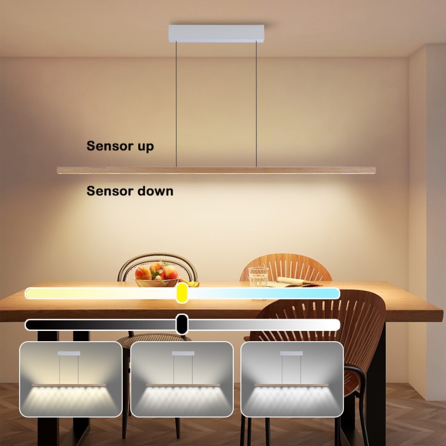 Immax NEO 07310L - LED-himmennettävä riippuvalaisin vaijerilla anturilla MADEIRA LED/37W/230V 157 cm saarni