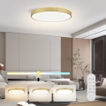 Immax NEO 07312L - Himennettävä LED-kattovalaisin SEMPLICI LED/128 W/230 V Ø 100 cm Wi‑Fi Tuya kultainen + kaukosäädin