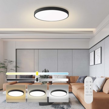 Immax NEO 07313L - himmennettävä LED-kattovalaisin SEMPLICI LED/96W/230V, halkaisija 80 cm, Wi-Fi Tuya, musta + kaukosäädin