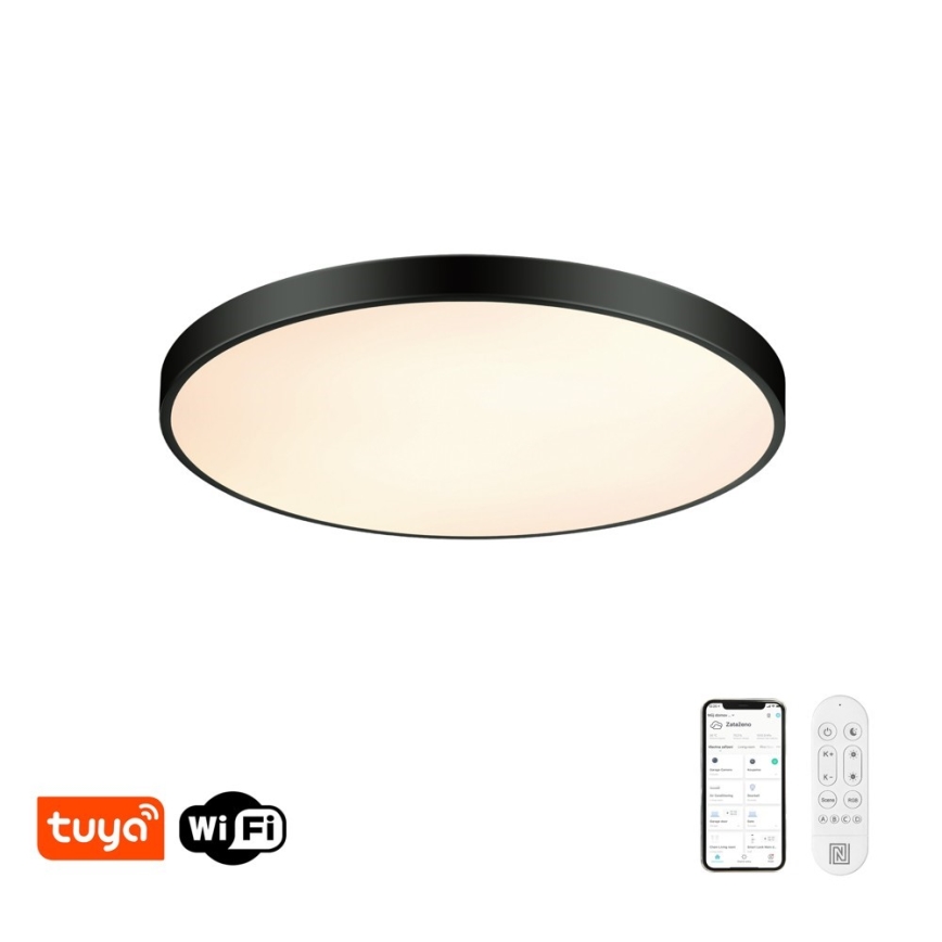 Immax NEO 07313L - himmennettävä LED-kattovalaisin SEMPLICI LED/96W/230V, halkaisija 80 cm, Wi-Fi Tuya, musta + kaukosäädin