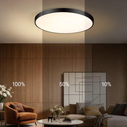 Immax NEO 07313L - himmennettävä LED-kattovalaisin SEMPLICI LED/96W/230V, halkaisija 80 cm, Wi-Fi Tuya, musta + kaukosäädin