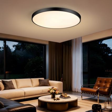 Immax NEO 07313L - himmennettävä LED-kattovalaisin SEMPLICI LED/96W/230V, halkaisija 80 cm, Wi-Fi Tuya, musta + kaukosäädin