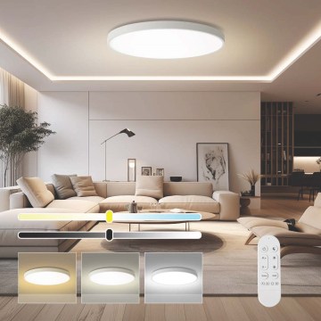 Immax NEO 07316L - LED Himmennettävä kattovalaisin SEMPLICI LED/128W/230V halkaisija 100 cm Wi‑Fi Tuya valkoinen + kaukosäädin