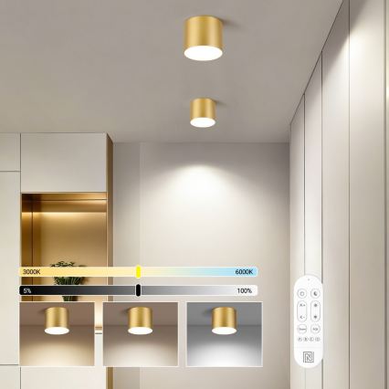 Immax NEO 07317L - LED himmennettävä kattovalaisin RONDATE LED/18W/230V halkaisija 11,5 cm Wi-Fi Tuya kullanvärinen