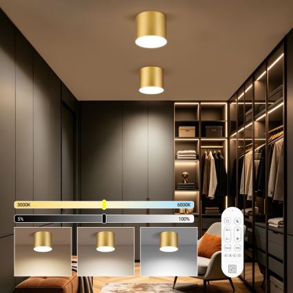 Immax NEO 07318L - LED-himmennettävä kattovalaisin RONDATE LED/32W/230V Ø 16,5 cm Wi‑Fi Tuya kulta