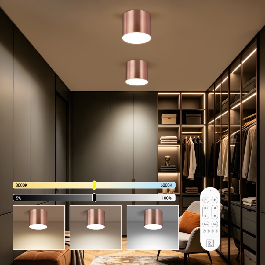 Immax NEO 07320L - himmennettävä LED-kattovalaisin RONDATE LED/32W/230V halkaisija 16,5 cm Wi‑Fi Tuya ruusukulta
