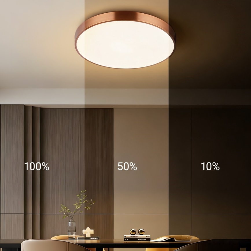 Immax NEO 07321L - Himmennettävä LED-kattovalaisin NEO LITE SEMPLICI LED/36W/230V halkaisija 40 cm kuparinvärinen + kaukosäädin