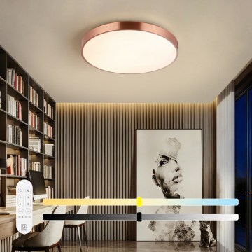 Immax NEO 07322L - himmennettävä LED-kattovalaisin NEO LITE SEMPLICI LED/60W/230V halkaisija 60 cm Tuya ruusukulta + kaukosäädin