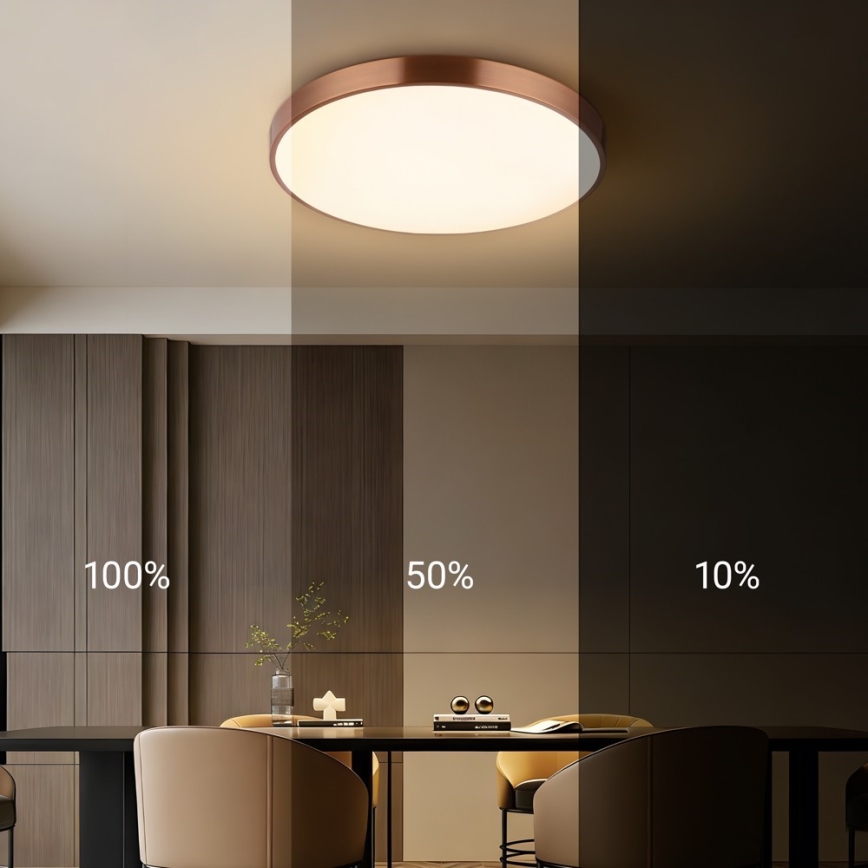 Immax NEO 07322L - himmennettävä LED-kattovalaisin NEO LITE SEMPLICI LED/60W/230V halkaisija 60 cm kuparinvärinen + kaukosäädin