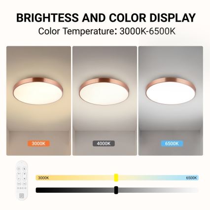 Immax NEO 07322L - himmennettävä LED-kattovalaisin NEO LITE SEMPLICI LED/60W/230V halkaisija 60 cm kuparinvärinen + kaukosäädin