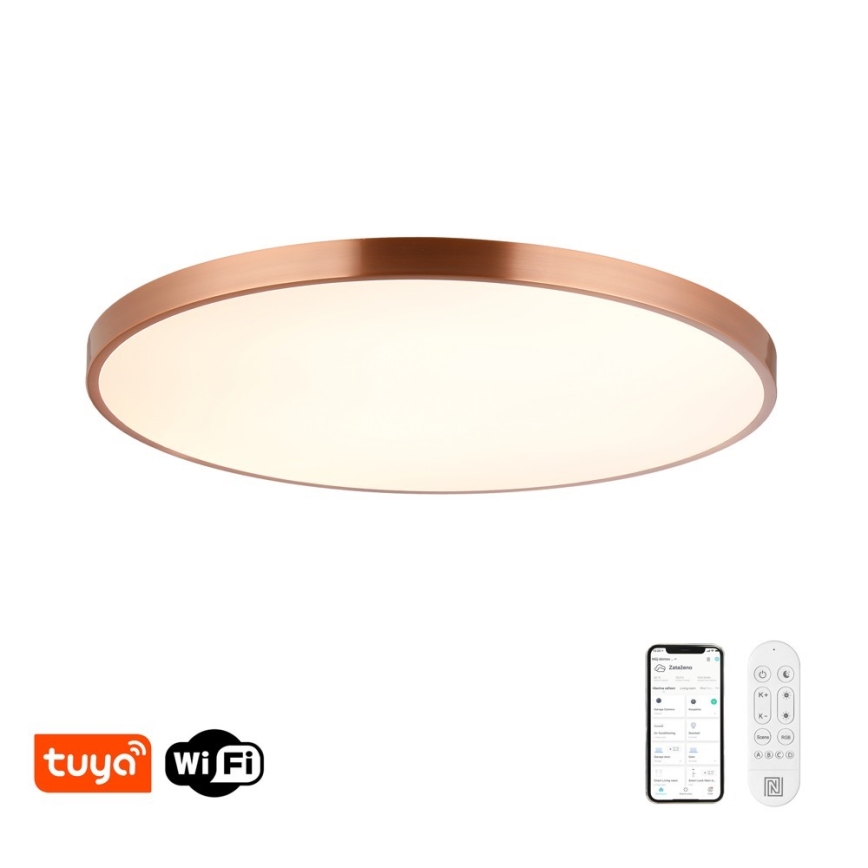 Immax NEO 07324L - himmennettävä LED-kattovalaisin SEMPLICI LED/128 W/230 V Ø 100 cm Wi-Fi Tuya kulta + kaukosäädin
