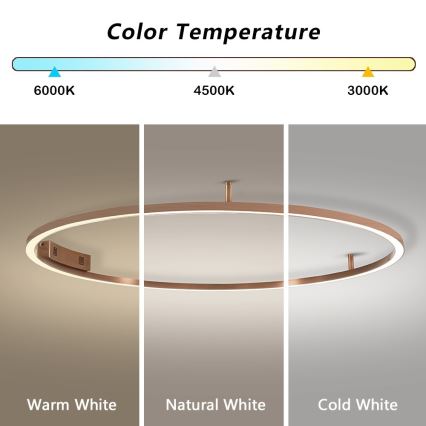 Immax NEO 07325-120C - FINO himmennettävä LED/72W/230V 120 cm kattovalaisin Tuya ruusukulta + kaukosäädin