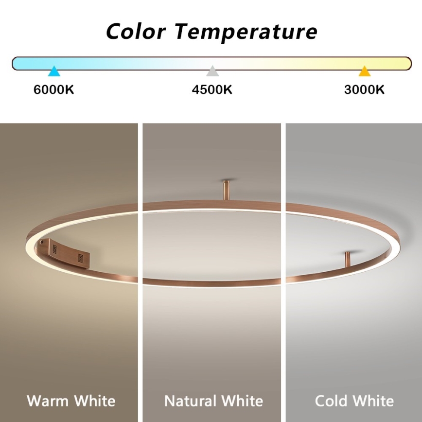Immax NEO 07325-120C - FINO himmennettävä LED/72W/230V 120 cm kattovalaisin Tuya ruusukulta + kaukosäädin