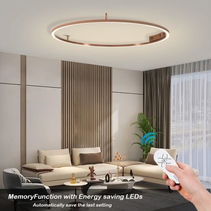 Immax NEO 07325-120C - FINO himmennettävä LED/72W/230V 120 cm kattovalaisin Tuya ruusukulta + kaukosäädin
