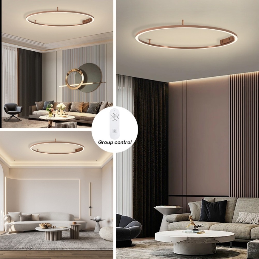 Immax NEO 07325-120C - FINO himmennettävä LED/72W/230V 120 cm kattovalaisin Tuya ruusukulta + kaukosäädin