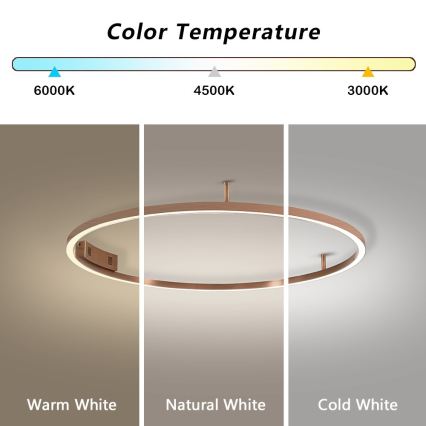 Immax NEO 07326-80C - himmennettävä LED-kattovalaisin FINO LED/55W/230V 80 cm Tuya ruusukulta + kaukosäädin