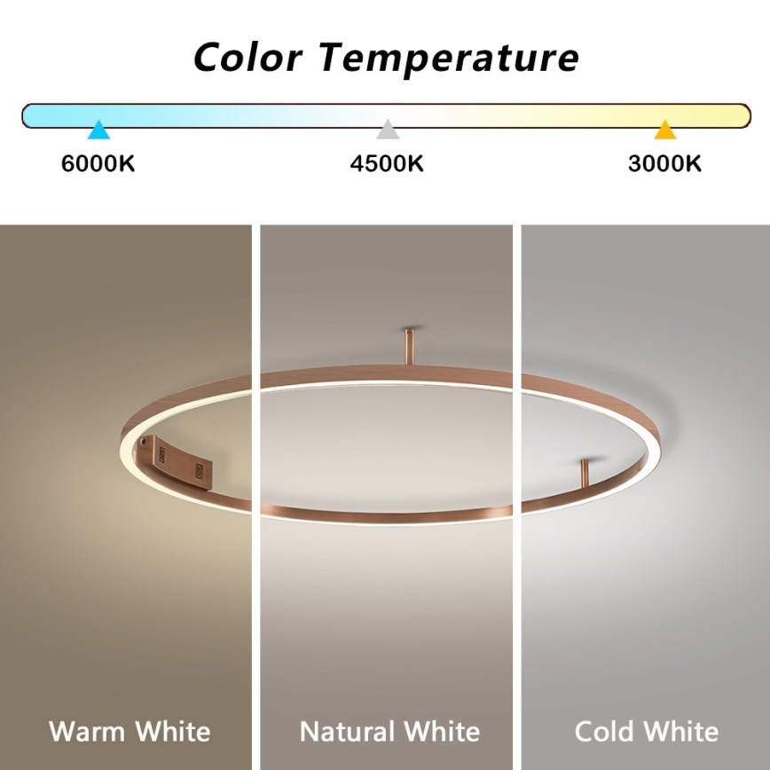 Immax NEO 07326-80C - himmennettävä LED-kattovalaisin FINO LED/55W/230V 80 cm Tuya ruusukulta + kaukosäädin