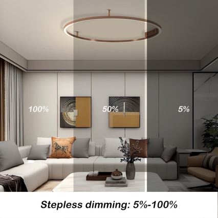Immax NEO 07326-80C - himmennettävä LED-kattovalaisin FINO LED/55W/230V 80 cm Tuya ruusukulta + kaukosäädin