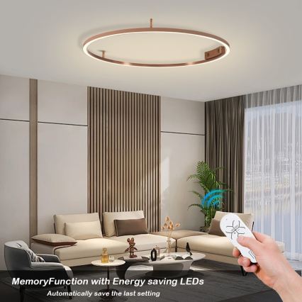 Immax NEO 07326-80C - himmennettävä LED-kattovalaisin FINO LED/55W/230V 80 cm Tuya ruusukulta + kaukosäädin