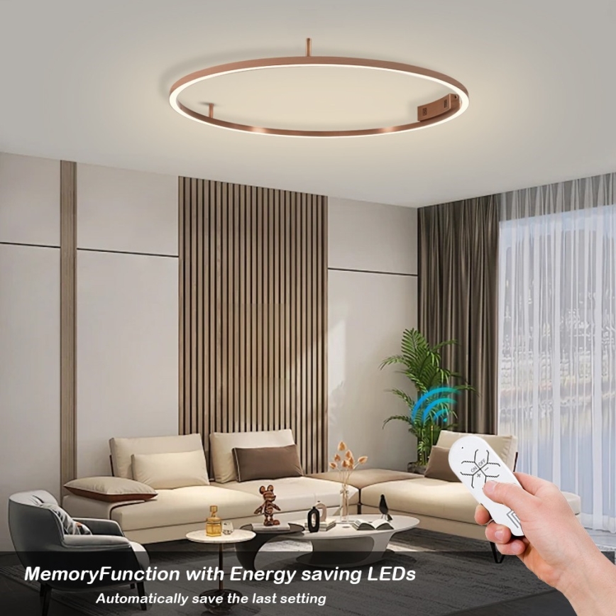 Immax NEO 07326-80C - himmennettävä LED-kattovalaisin FINO LED/55W/230V 80 cm Tuya ruusukulta + kaukosäädin