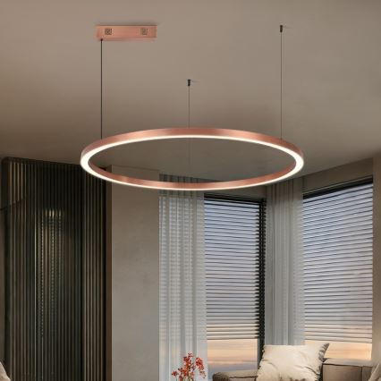 Immax NEO 07327L - himmennettävä LED-riippuvalaisin vaijerilla FINO LED/55W/230V 80 cm ruusukulta Tuya + kaukosäädin