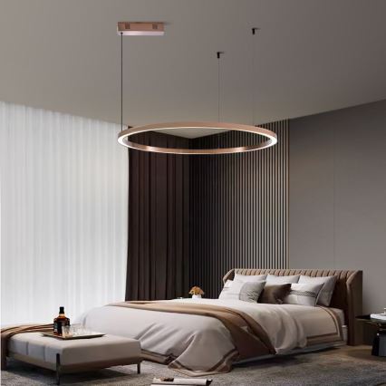 Immax NEO 07327L - himmennettävä LED-riippuvalaisin vaijerilla FINO LED/55W/230V 80 cm ruusukulta Tuya + kaukosäädin