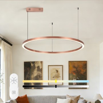 Immax NEO 07327L - himmennettävä LED-riippuvalaisin vaijerilla FINO LED/55W/230V 80 cm ruusukulta Tuya + kaukosäädin