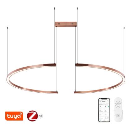 Immax NEO 07328L - LED-himmennettävä riippuvalaisin vaijerilla FINO LED/72W/230V 120 cm ruusukulta Tuya + kauko-ohjain