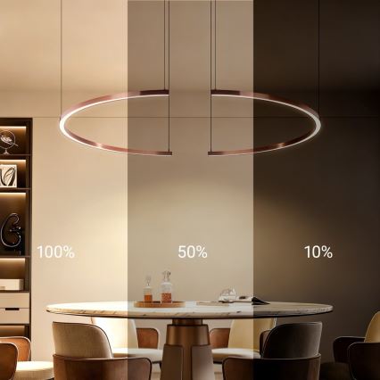Immax NEO 07328L - LED-himmennettävä riippuvalaisin vaijerilla FINO LED/72W/230V 120 cm ruusukulta Tuya + kauko-ohjain