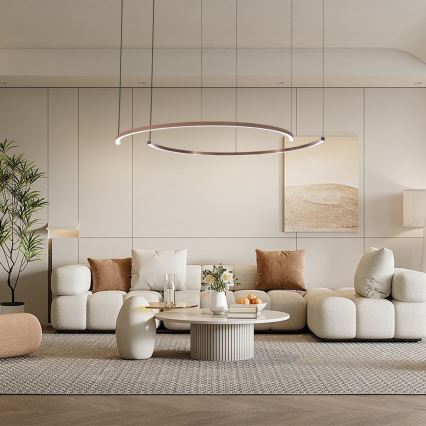 Immax NEO 07328L - LED-himmennettävä riippuvalaisin vaijerilla FINO LED/72W/230V 120 cm ruusukulta Tuya + kauko-ohjain