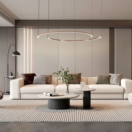 Immax NEO 07328L - LED-himmennettävä riippuvalaisin vaijerilla FINO LED/72W/230V 120 cm ruusukulta Tuya + kauko-ohjain