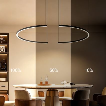 Immax NEO 07329L - LED himmennettävä riippuvalaisin vaijerilla FINO LED/72W/230V 120 cm musta Tuya + kaukosäädin