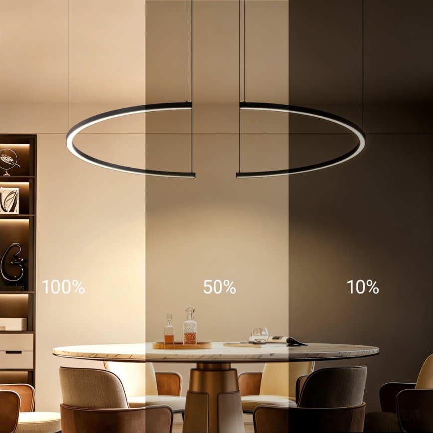 Immax NEO 07329L - LED himmennettävä riippuvalaisin vaijerilla FINO LED/72W/230V 120 cm musta Tuya + kaukosäädin
