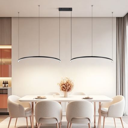 Immax NEO 07329L - LED himmennettävä riippuvalaisin vaijerilla FINO LED/72W/230V 120 cm musta Tuya + kaukosäädin