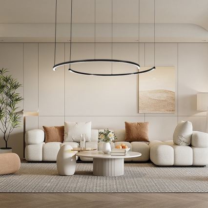 Immax NEO 07329L - LED himmennettävä riippuvalaisin vaijerilla FINO LED/72W/230V 120 cm musta Tuya + kaukosäädin