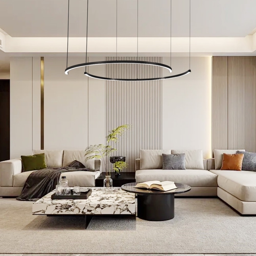 Immax NEO 07329L - LED himmennettävä riippuvalaisin vaijerilla FINO LED/72W/230V 120 cm musta Tuya + kaukosäädin