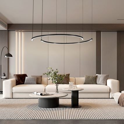 Immax NEO 07329L - LED himmennettävä riippuvalaisin vaijerilla FINO LED/72W/230V 120 cm musta Tuya + kaukosäädin