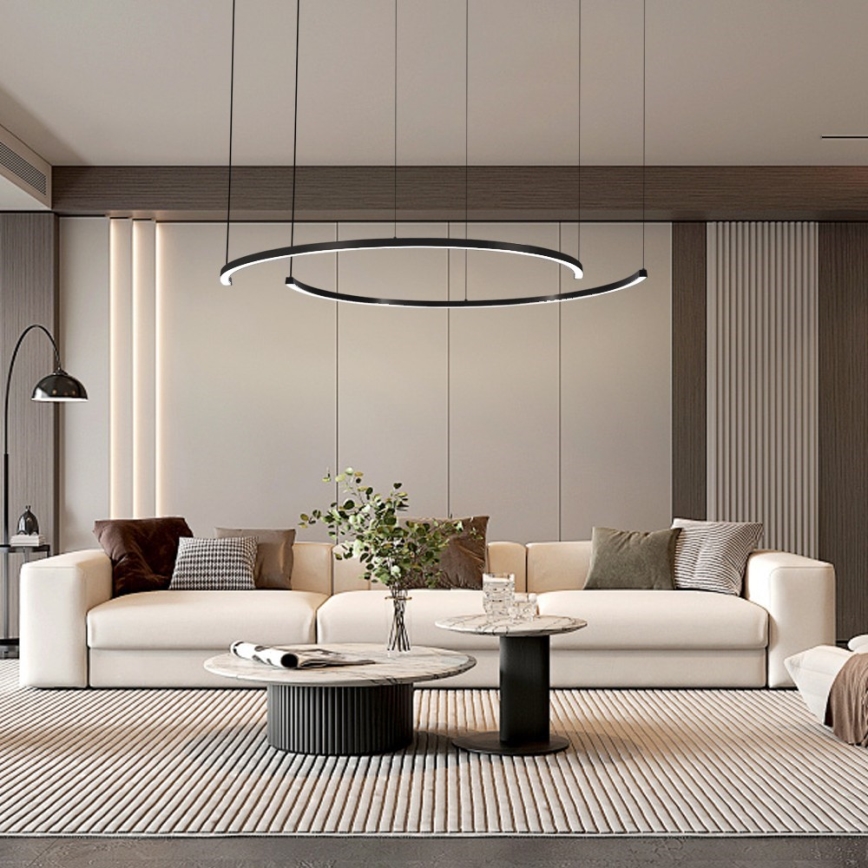 Immax NEO 07329L - LED himmennettävä riippuvalaisin vaijerilla FINO LED/72W/230V 120 cm musta Tuya + kaukosäädin