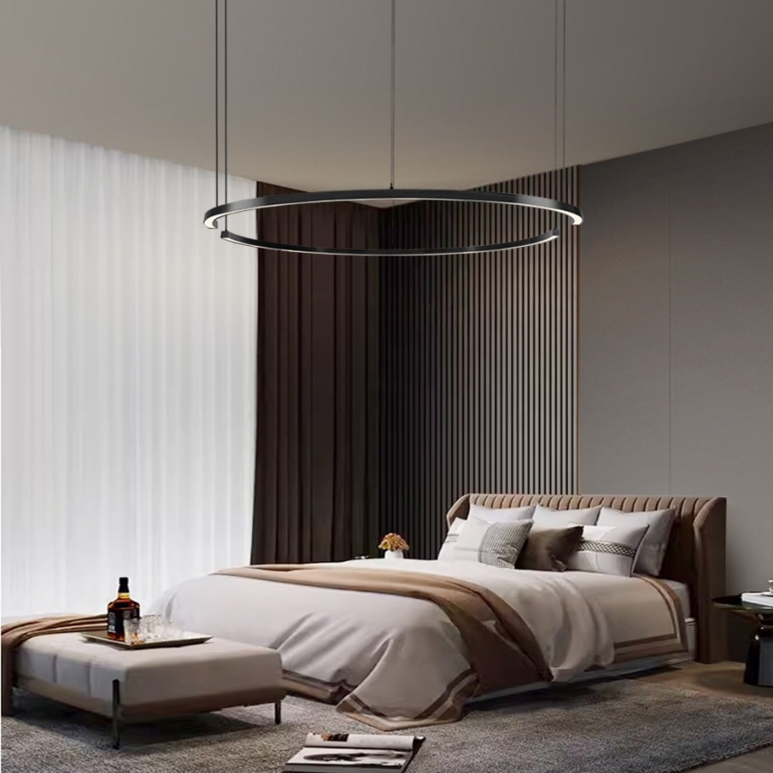 Immax NEO 07329L - LED himmennettävä riippuvalaisin vaijerilla FINO LED/72W/230V 120 cm musta Tuya + kaukosäädin