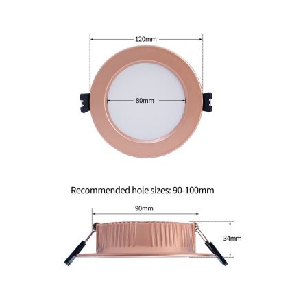 Immax NEO 07330L - himmennettävä upotettava LED-alasvalo DOWN LED/12W/230V Wi-Fi Tuya, halkaisija 12 cm, ruusukulta