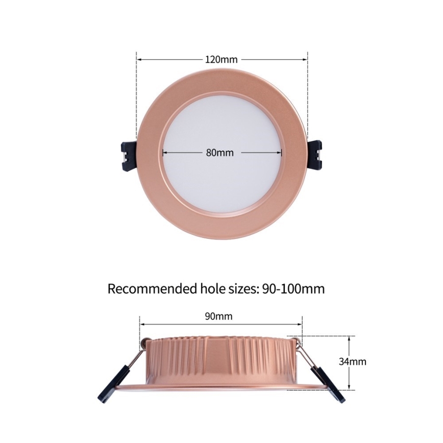 Immax NEO 07330L - himmennettävä upotettava LED-alasvalo DOWN LED/12W/230V Wi-Fi Tuya, halkaisija 12 cm, ruusukulta