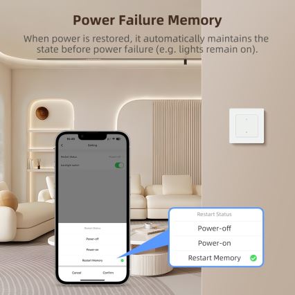 Immax NEO 07550L - 2-painikkeinen älykytkin 230V