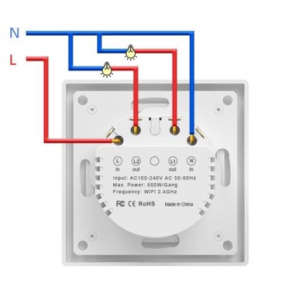 Immax NEO 07550L - 2-painikkeinen älykytkin 230V