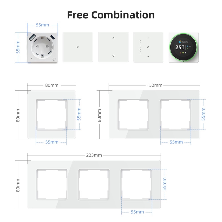 Immax NEO 07552L - Älypistorasia F 16A/230V + 1xUSB-A+1xUSB C PD 20W