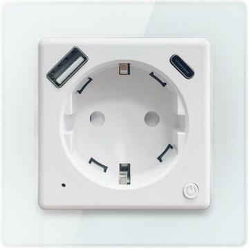 Immax NEO 07552L - Älypistorasia F-tyyppi 16A/230V + 1x USB-A + 1x USB-C PD 20W Tuya
