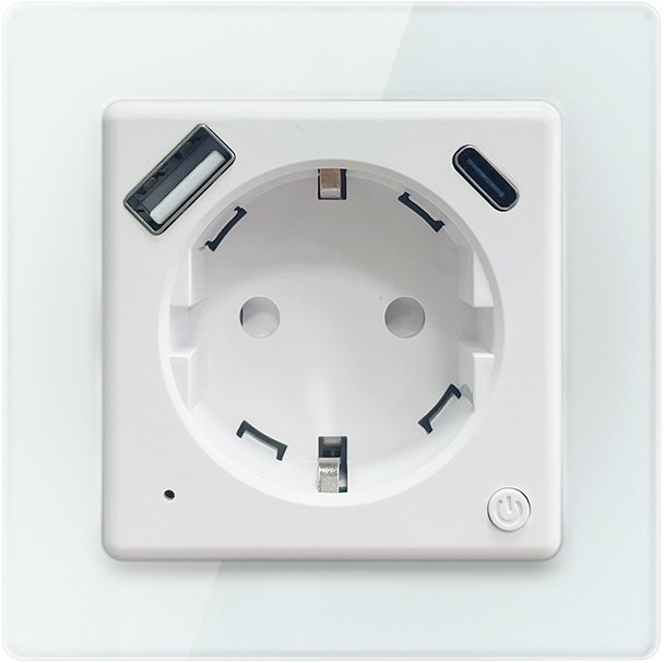 Immax NEO 07552L - Älypistorasia F-tyyppi 16A/230V + 1x USB-A + 1x USB-C PD 20W Tuya