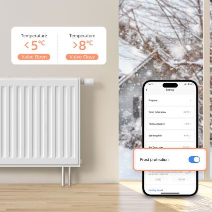 Immax NEO 07554L - Termostaattinen patteriventtiilin pää, 3x AA